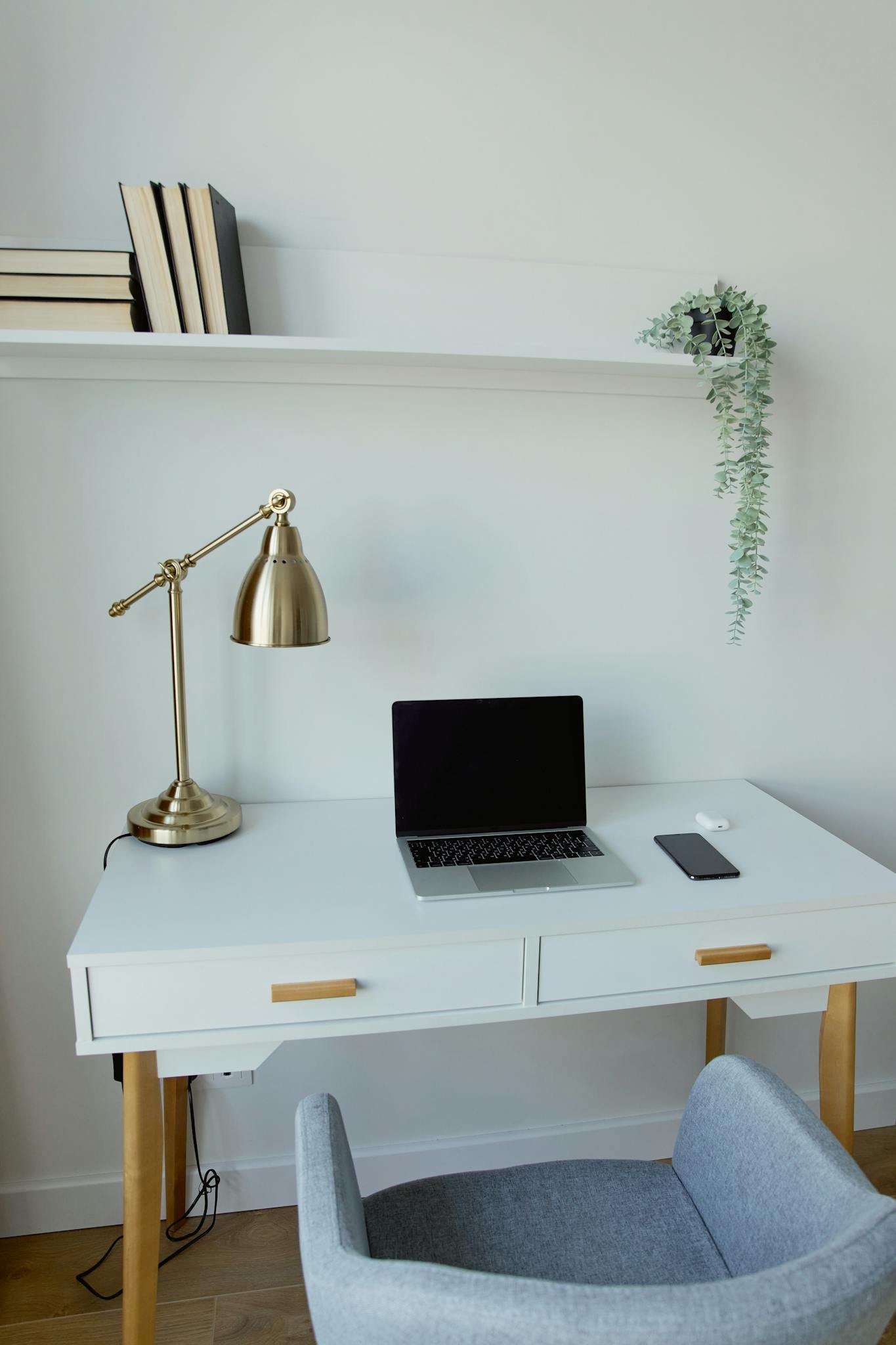 A Clean Minimalist Home Office Setup With